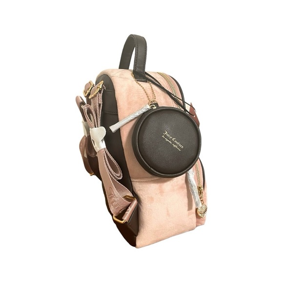 Juicy Couture Dusty Blush Velour Queen Of Everything Backpack NWT - Picture 7 of 10